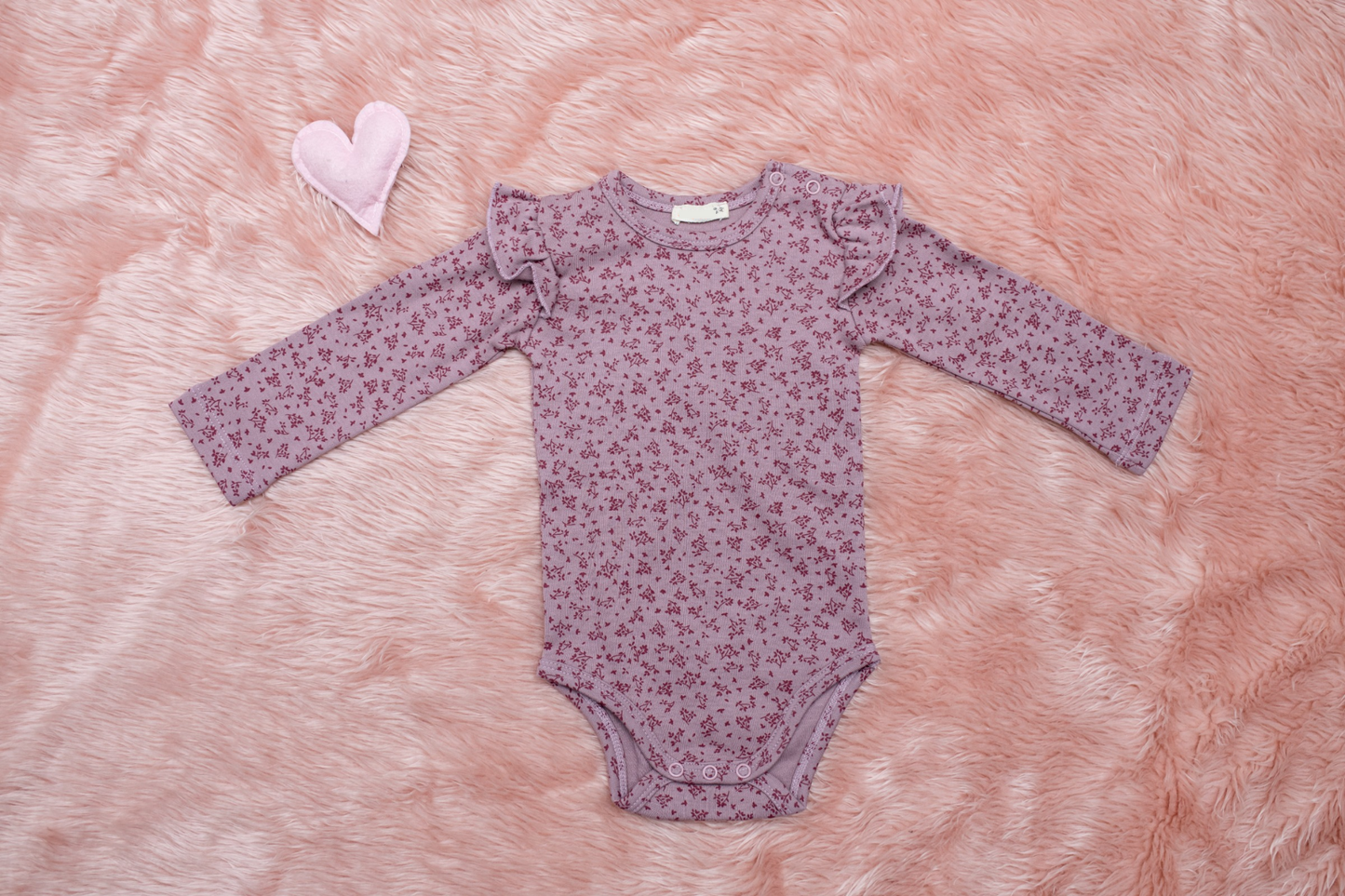 Plum Ruffle Floral Bodysuit - Mini Me