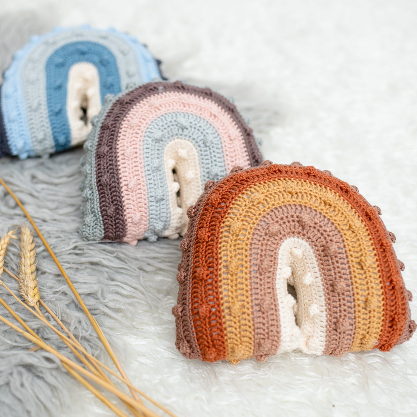 Crochet Bobble Decorative Pillow - Mini Me