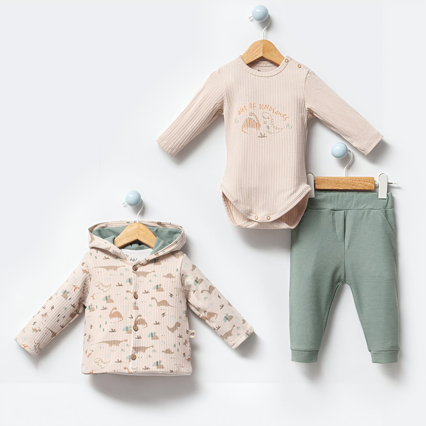 Age of Dinosaur Hooded 3pcs Set - Mini Me