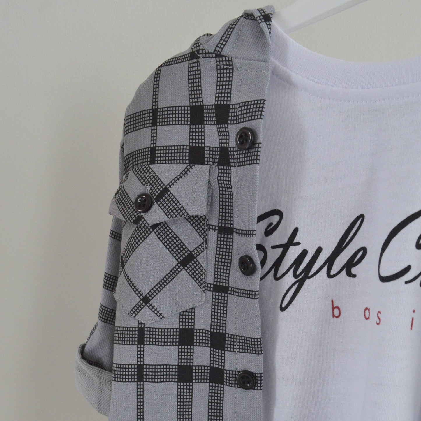 Plaid Shirt and Tshirt Set - Mini Me