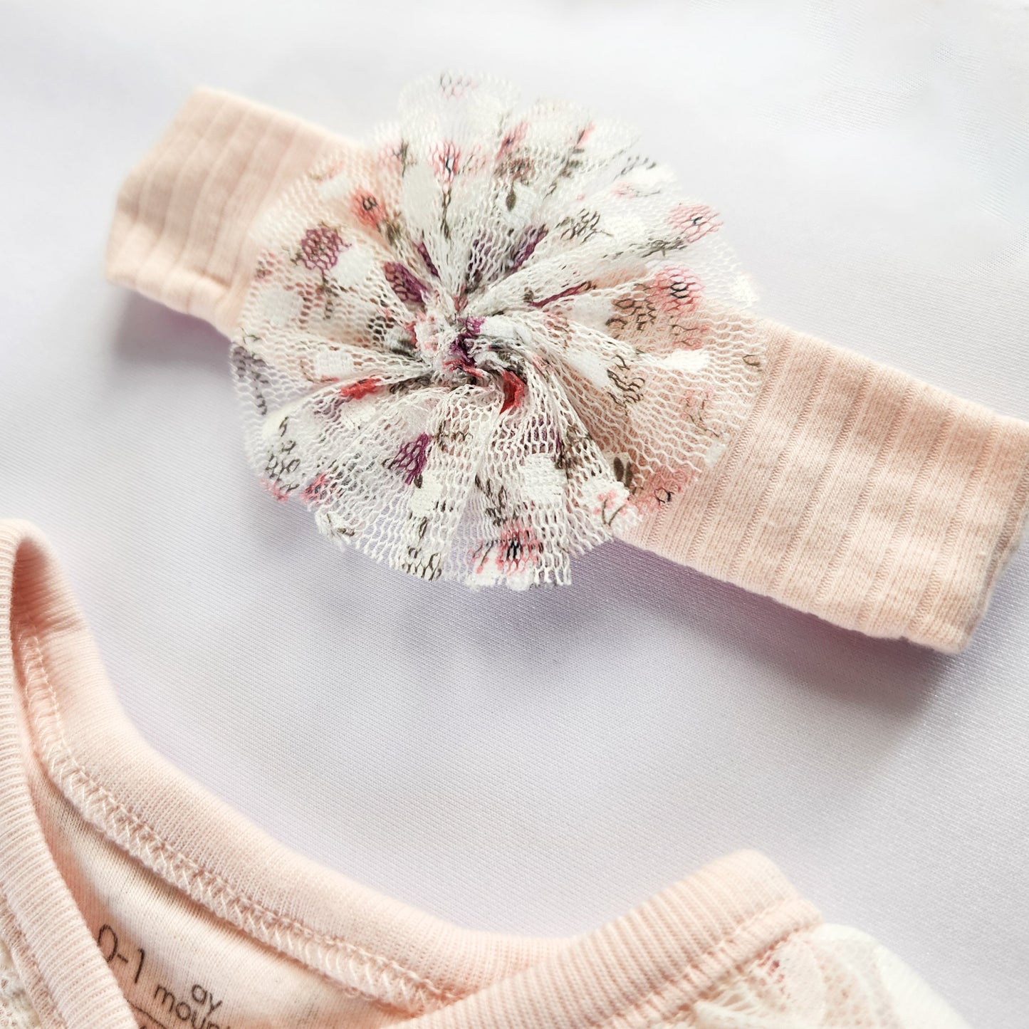 Paisley Floral Romper with a Lace Ruffle - Mini Me Mauritius