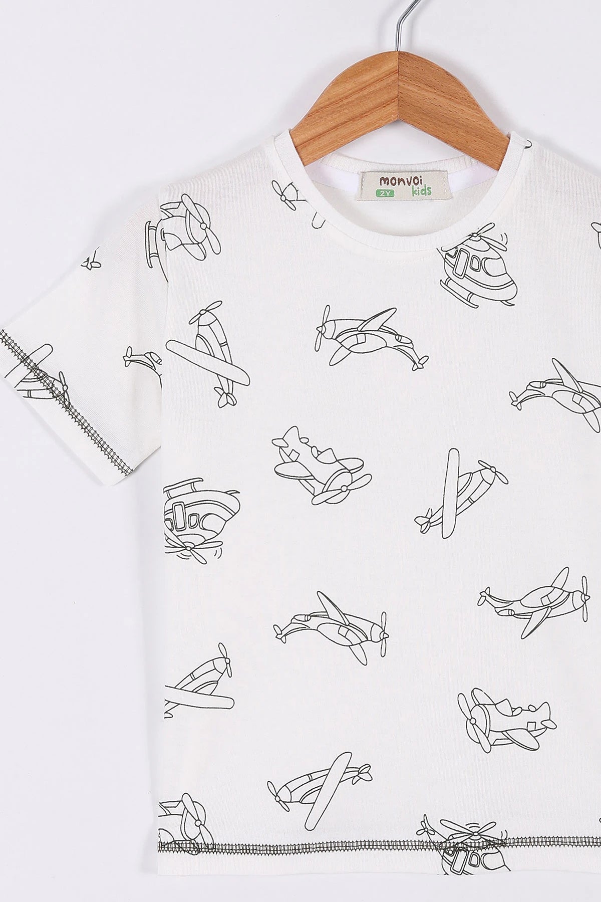 Plane Print Casual Short Set