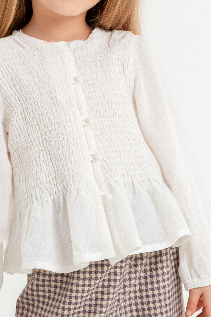 Honeycomb Smocked Top and Plaid Pants