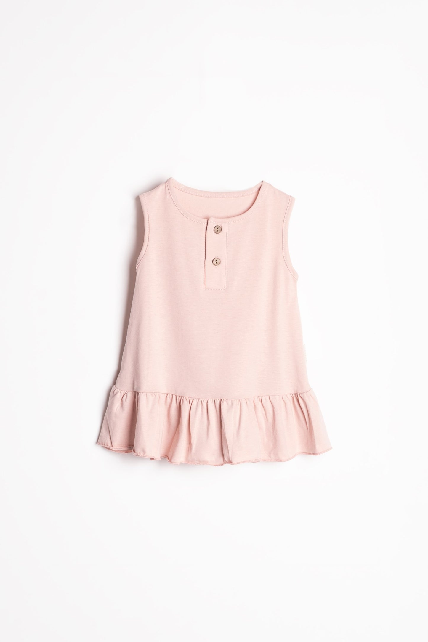 Ruffle Hem Henley Dress - Mini Me