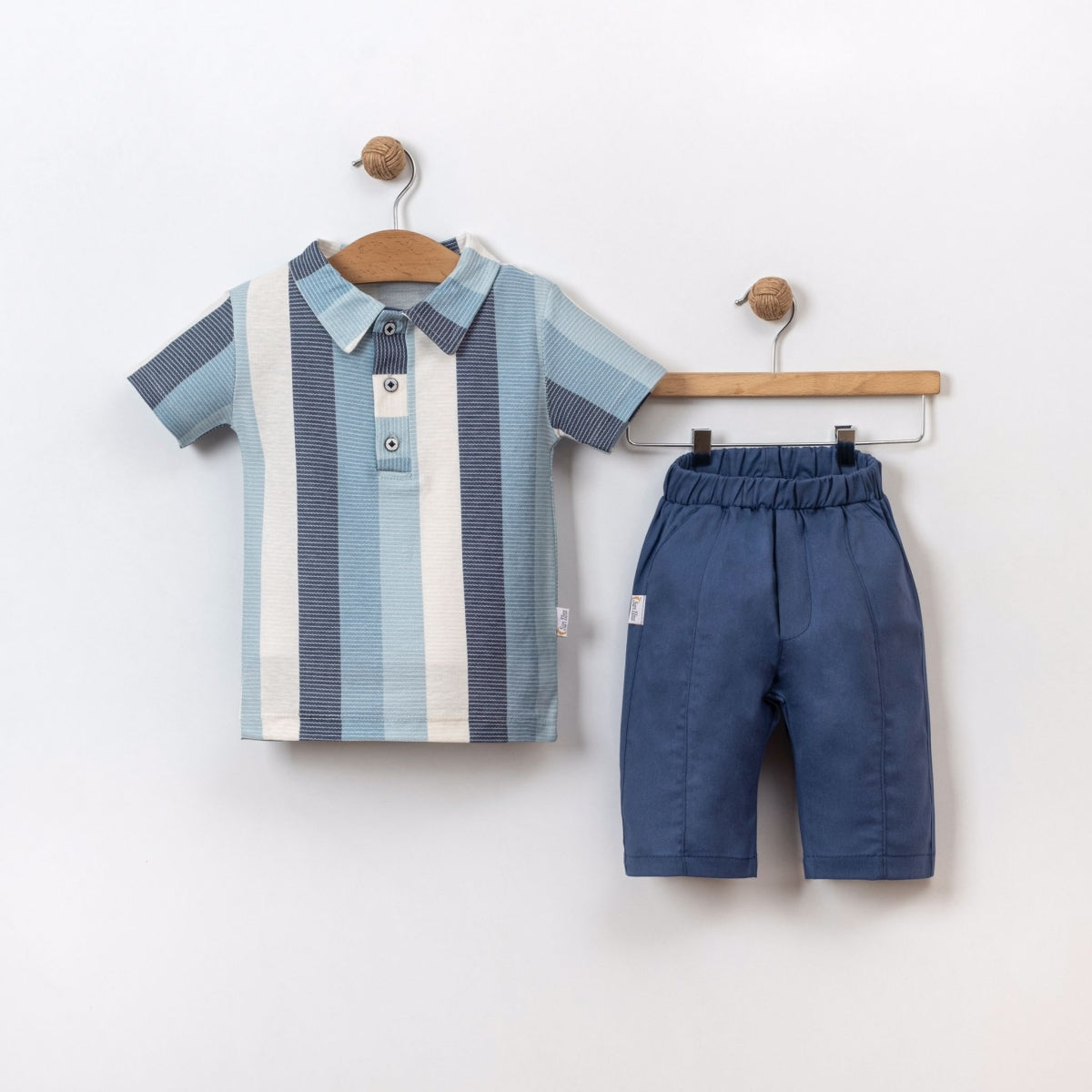 Striped Casual 2pcs Short Set