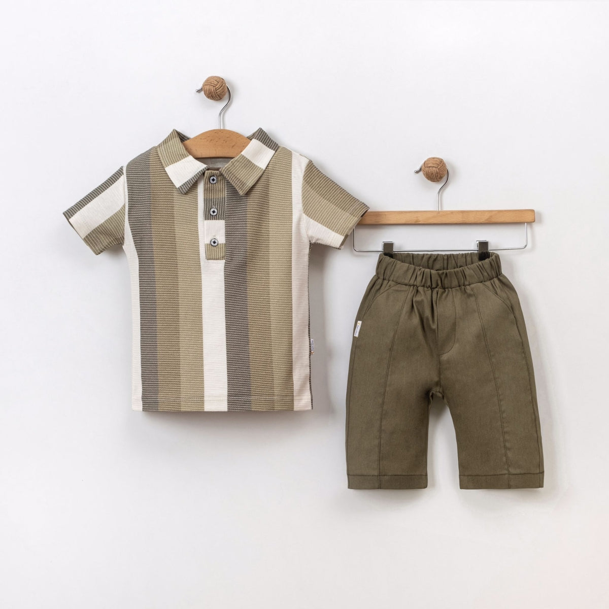 Striped Casual 2pcs Short Set