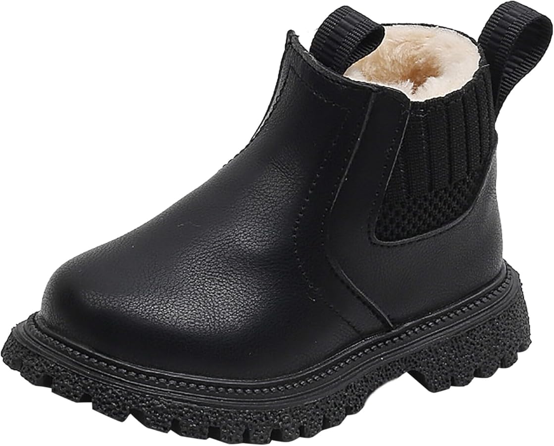 Unisex Toddler Boots with Soft Fur Lining