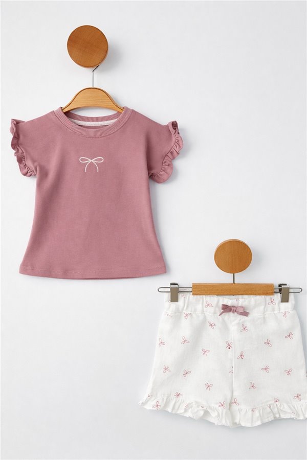 Cherub Chic Bows and Ruffle Tee & Short Set - Mini Me