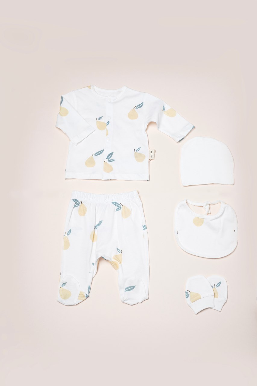 Pear Print 5pcs Newborn Set