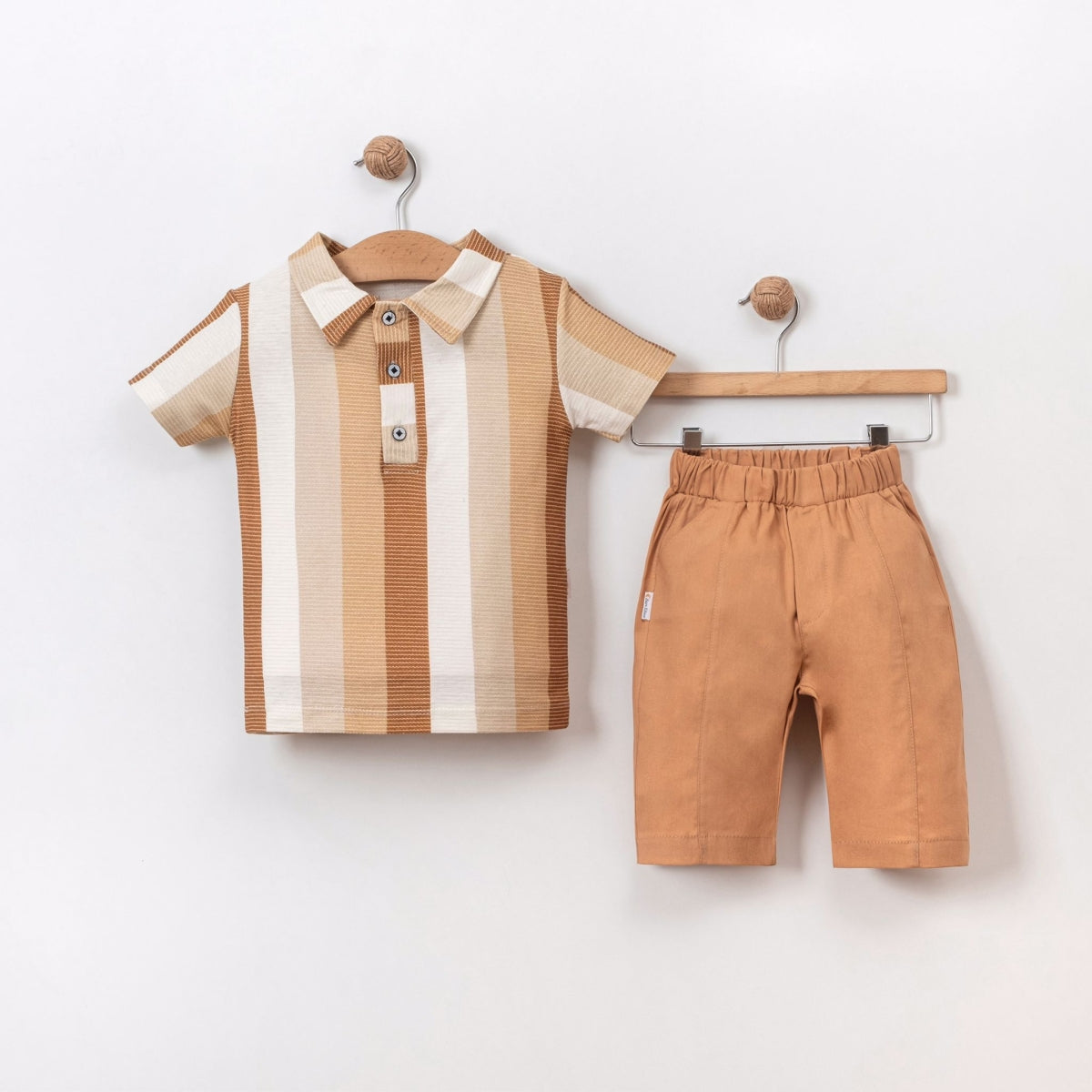 Striped Casual 2pcs Short Set
