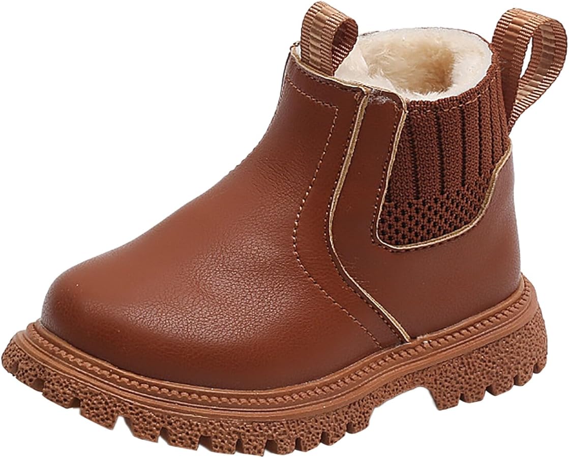 Unisex Toddler Boots with Soft Fur Lining