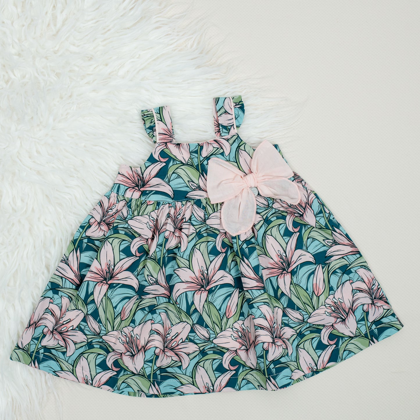 Tropical Print Bow Dress