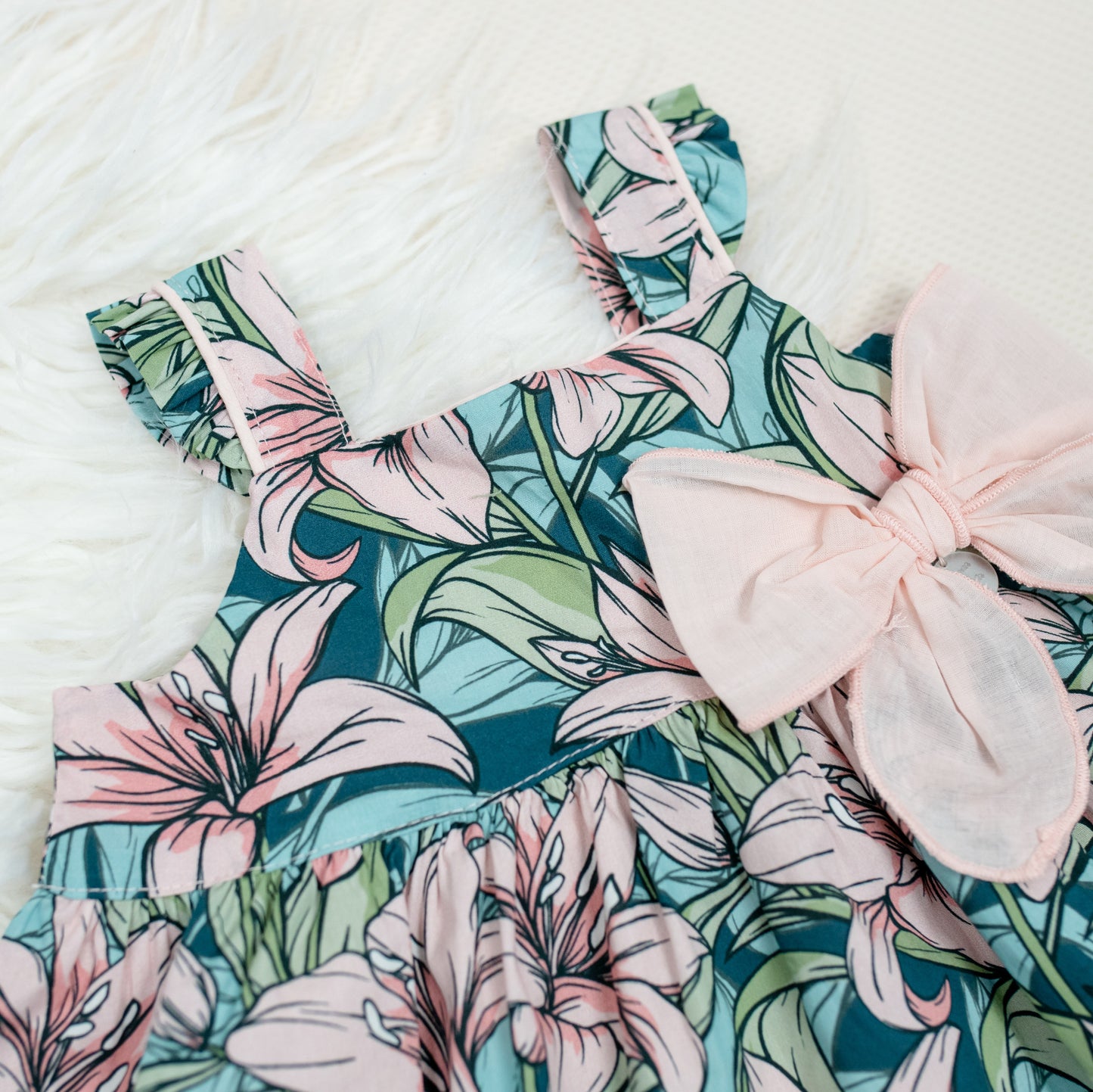 Tropical Print Bow Dress