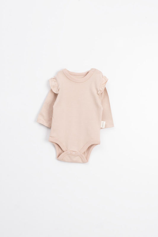 Basic Cotton Long Sleeved Ruffle Bodysuit