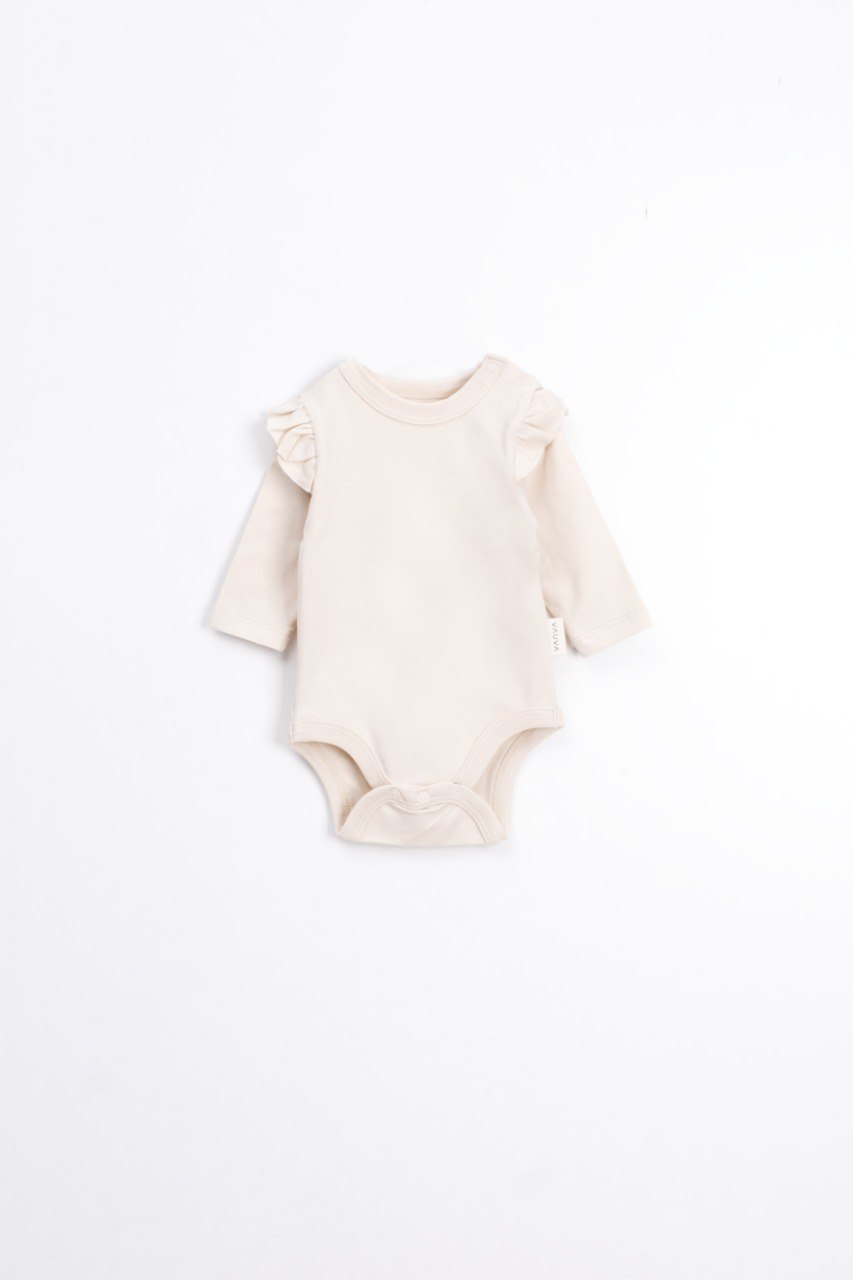 Basic Cotton Long Sleeved Ruffle Bodysuit