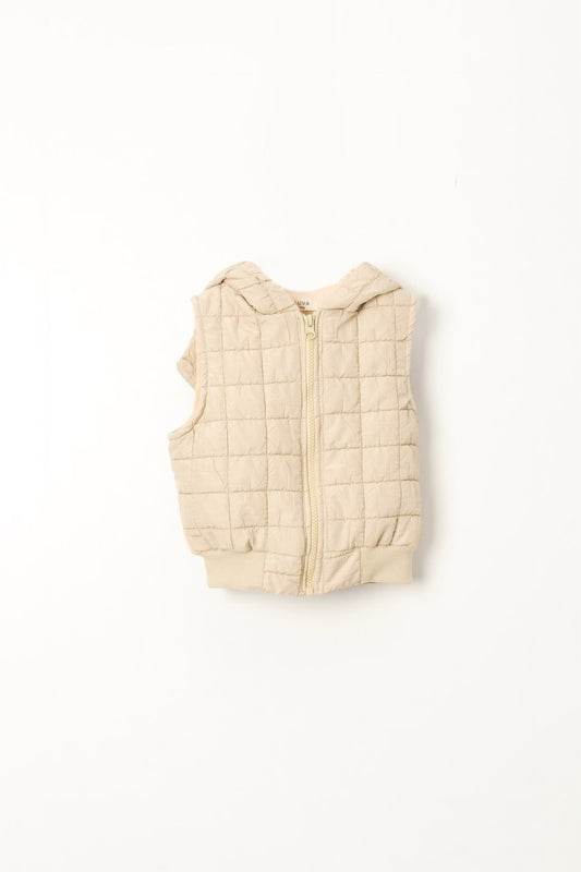 Solid Hooded Quilted Vest