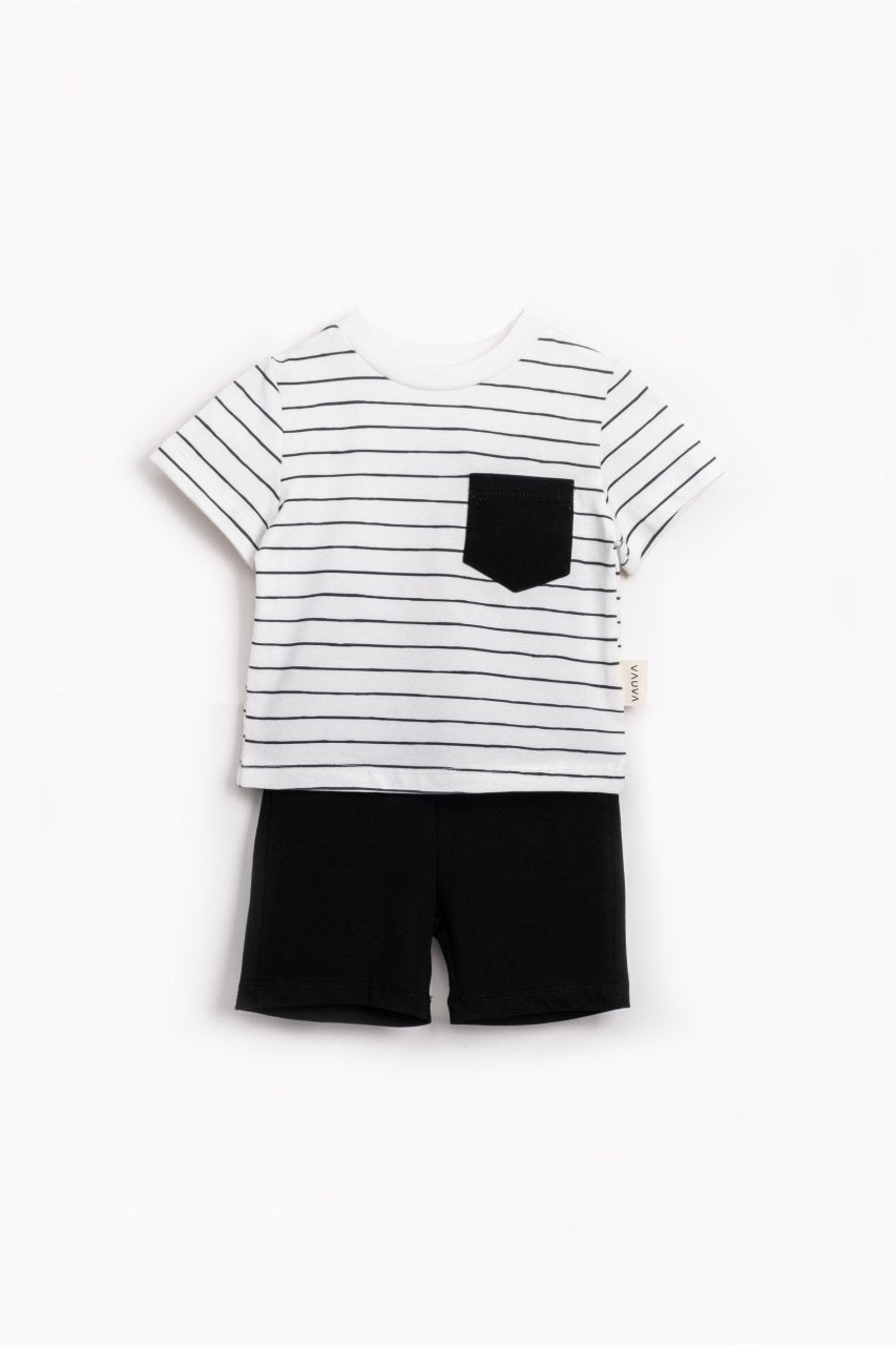 Striped Casual Short Set