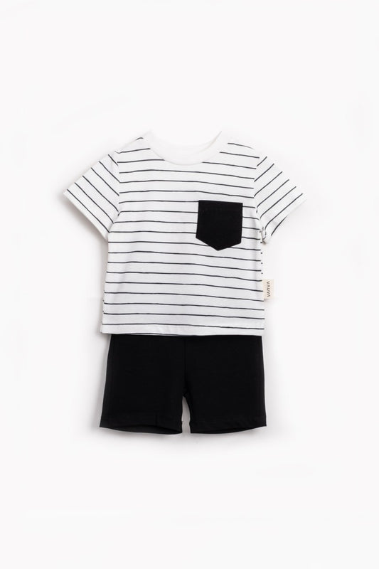 Striped Casual Short Set