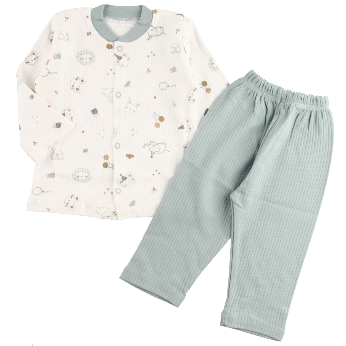 Ribbed Cotton Animal Print Pajamas - Mini Me