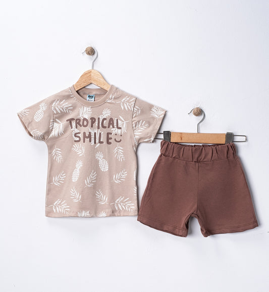 Tropical Smile Tshirt and Short Set - Mini Me