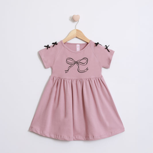 Mini Bow Cotton Dress - Mini Me