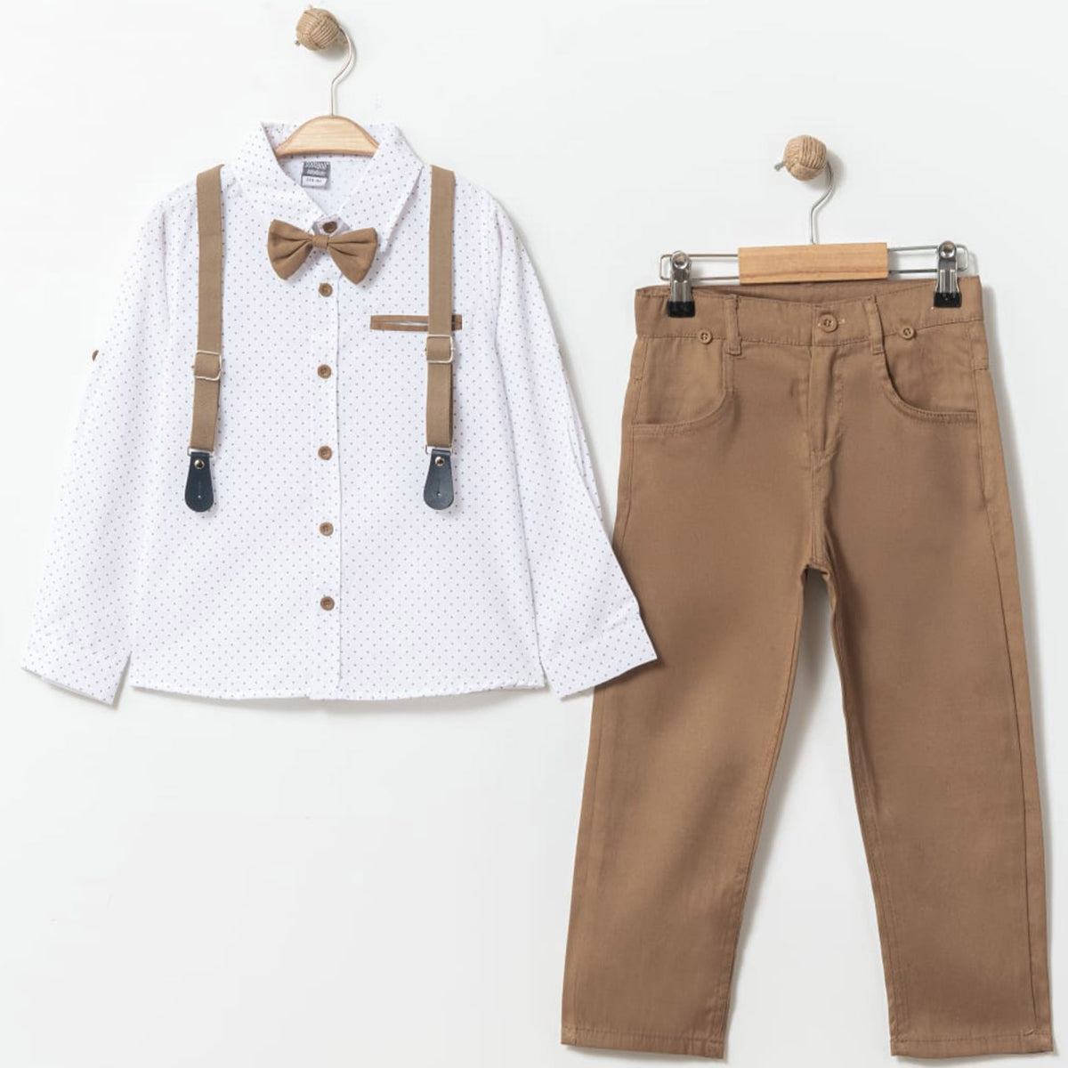 Kids Gentleman Outfit with Suspenders & Bow Tie - Mini Me