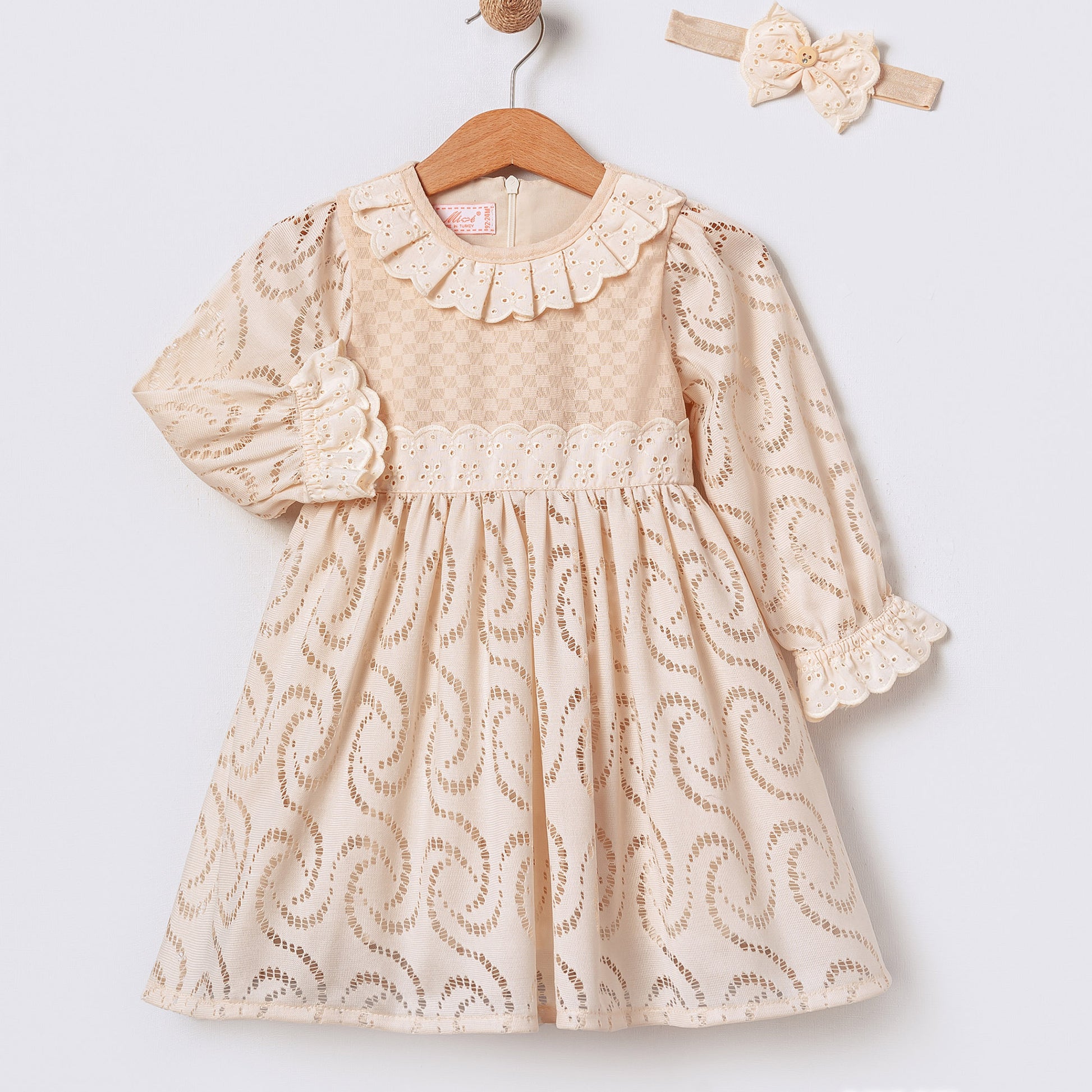 The Vintage Grace Cream Lace Dress - Mini Me