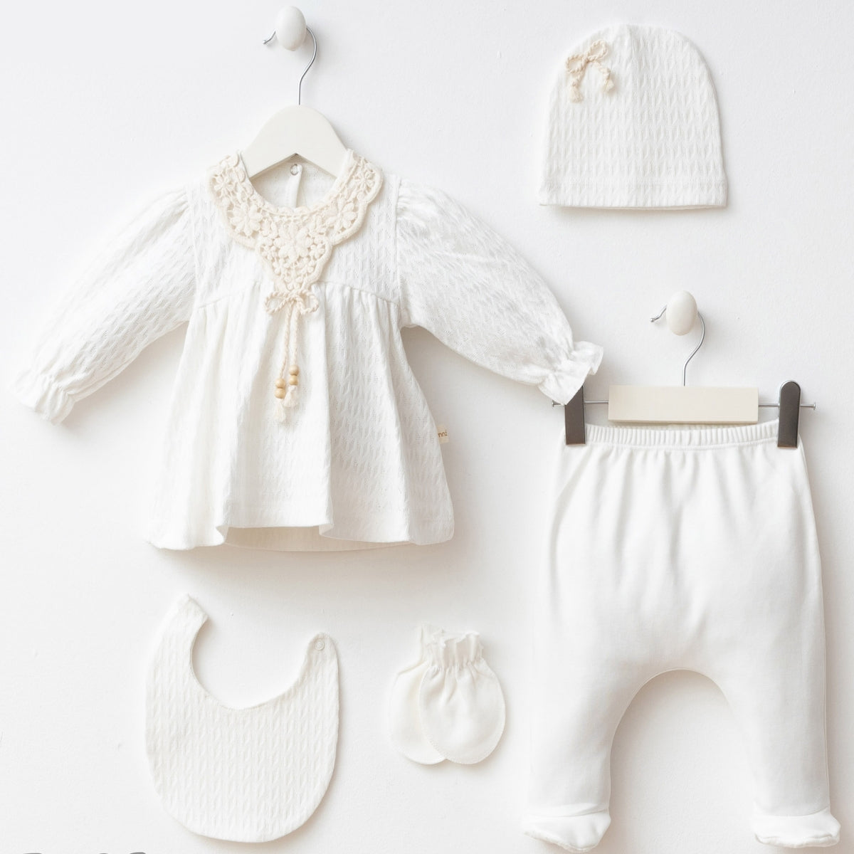 Lace Frilled Accent Newborn Baby Dress - Mini Me