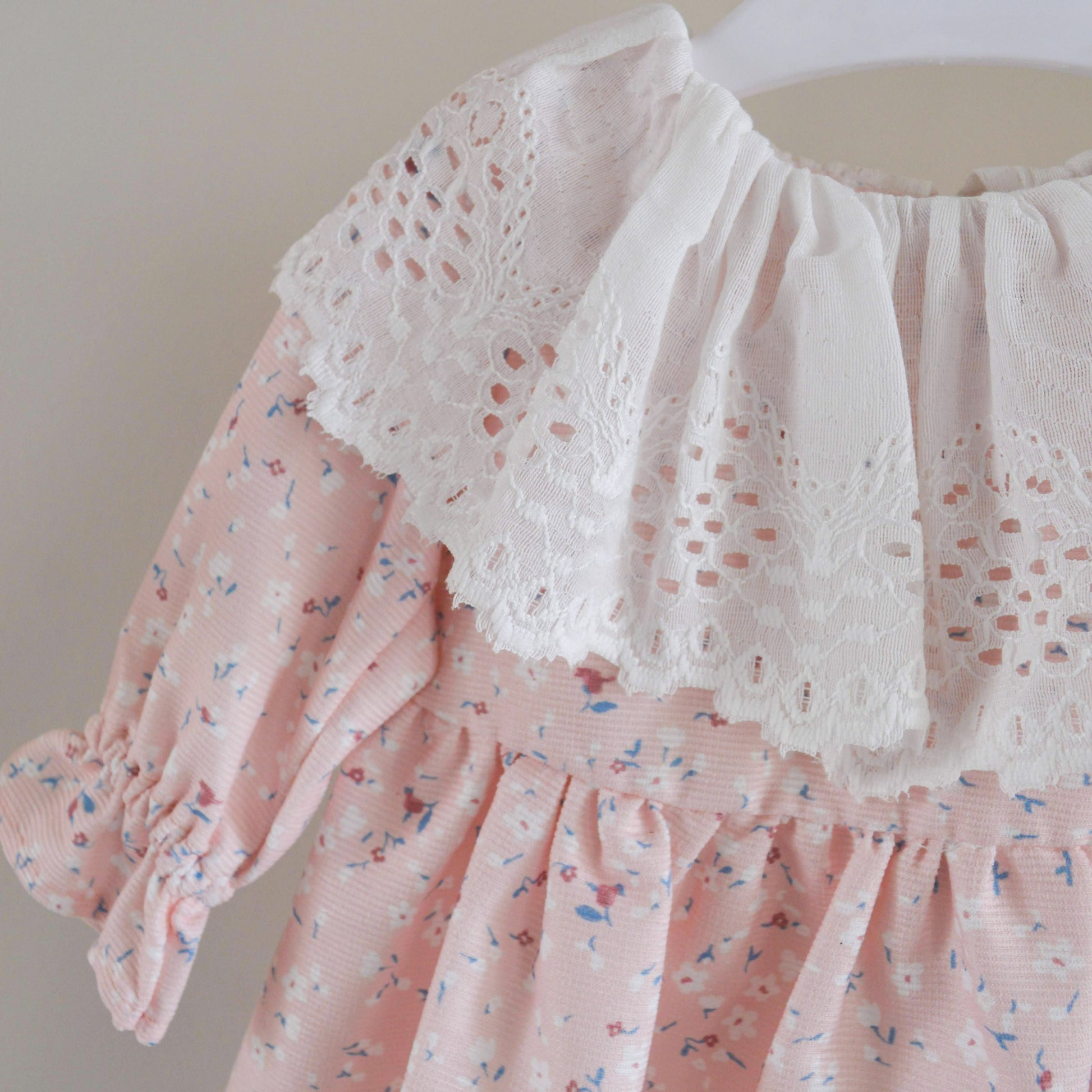 Aurora Floral Lace Collar Dress - Mini Me