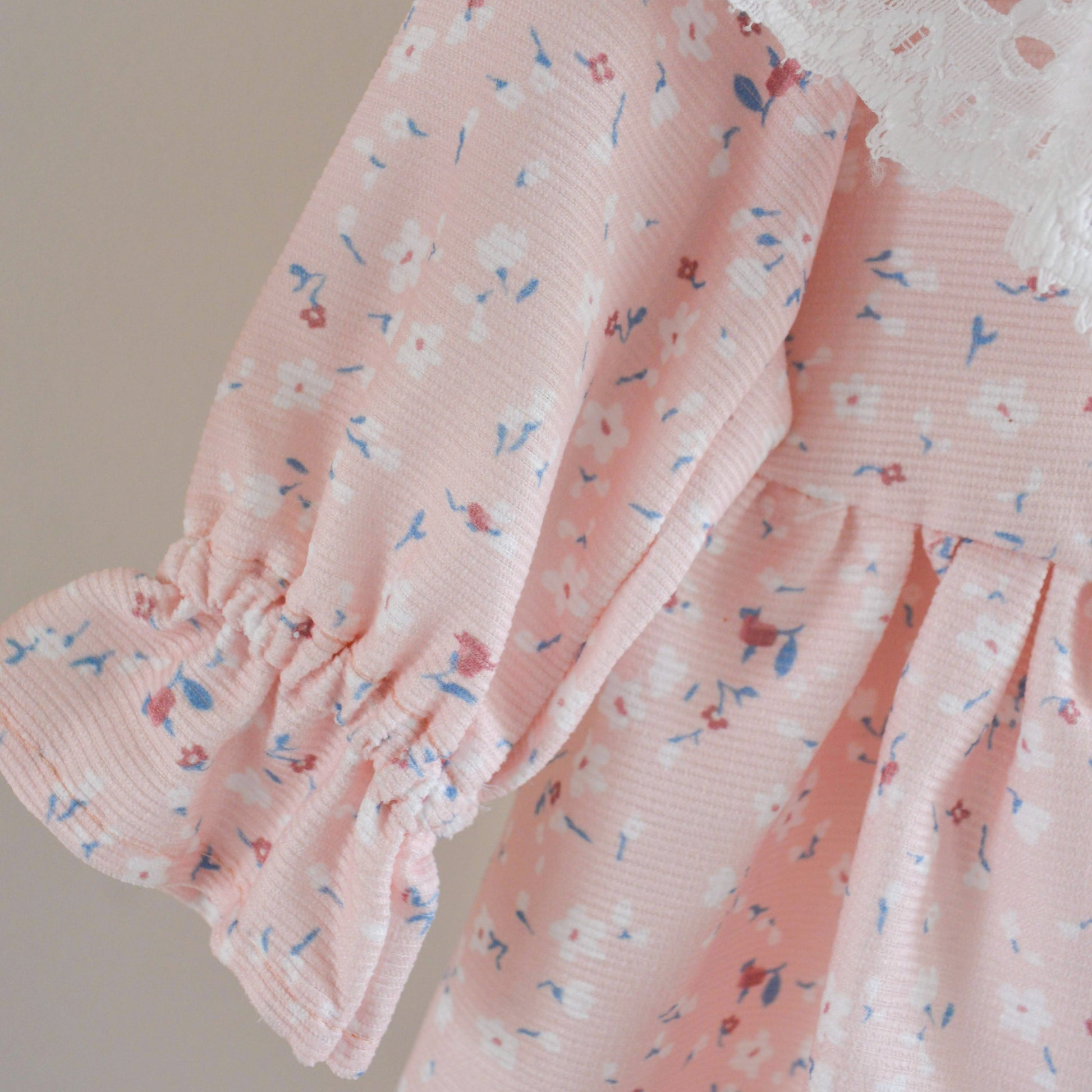 Aurora Floral Lace Collar Dress - Mini Me