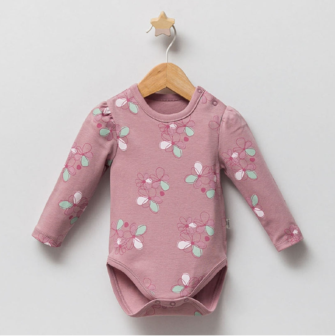 Basic Purple Floral Plain Bodysuit