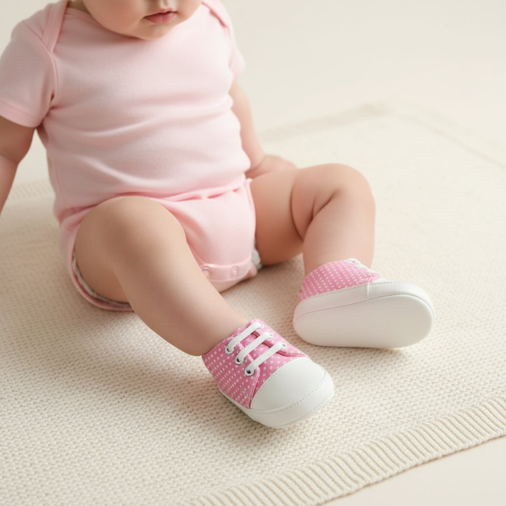 Polka Dot Print Baby Shoes - Mini Me