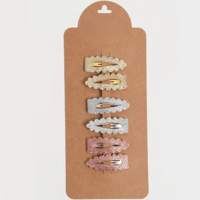 Glam Scalloped Snap Clips - Mini Me