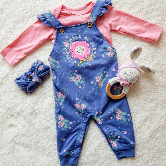 Flower Make Me Happy Overall Set
