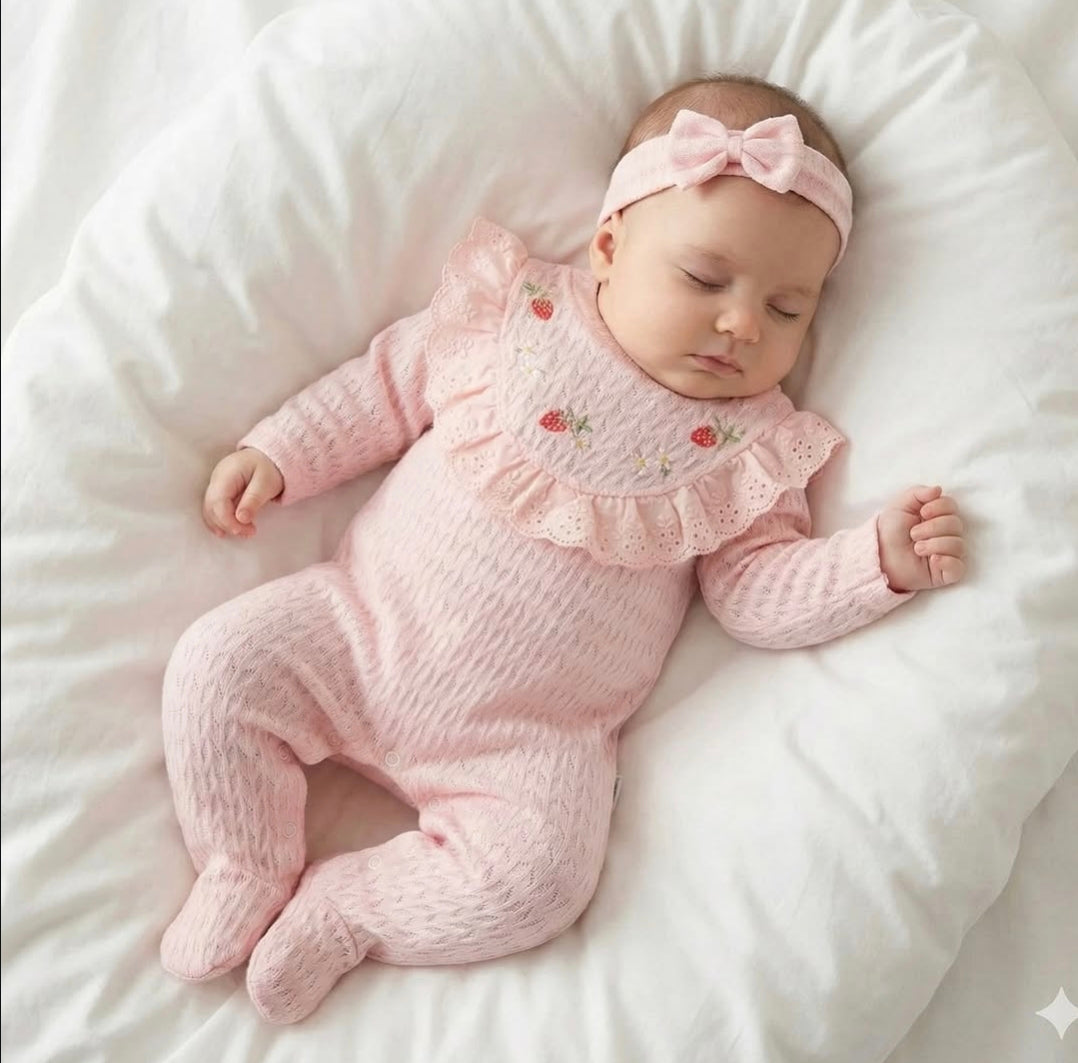 Strawberry Lace Onesie - Mini Me