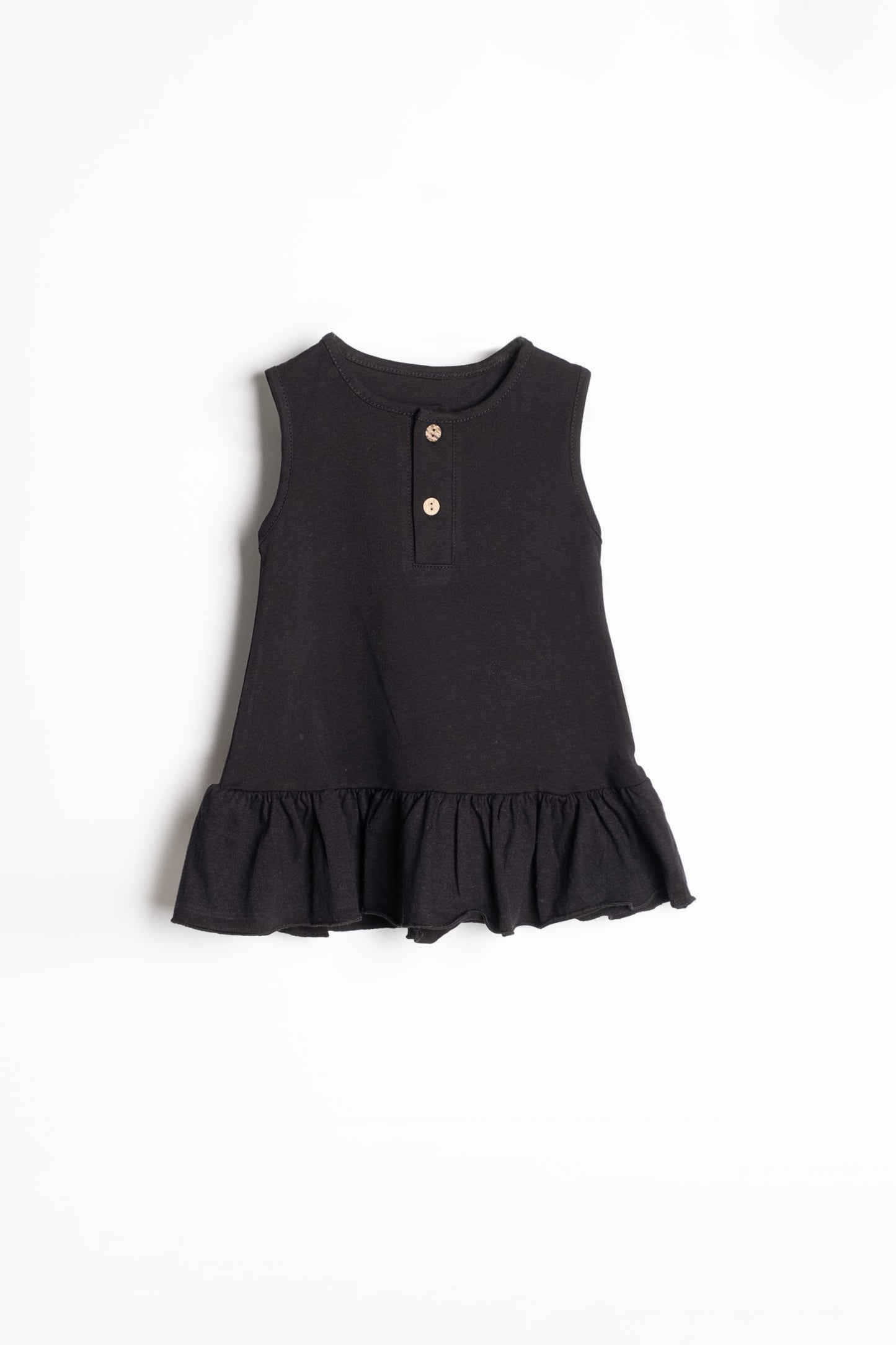 Ruffle Hem Henley Dress - Mini Me