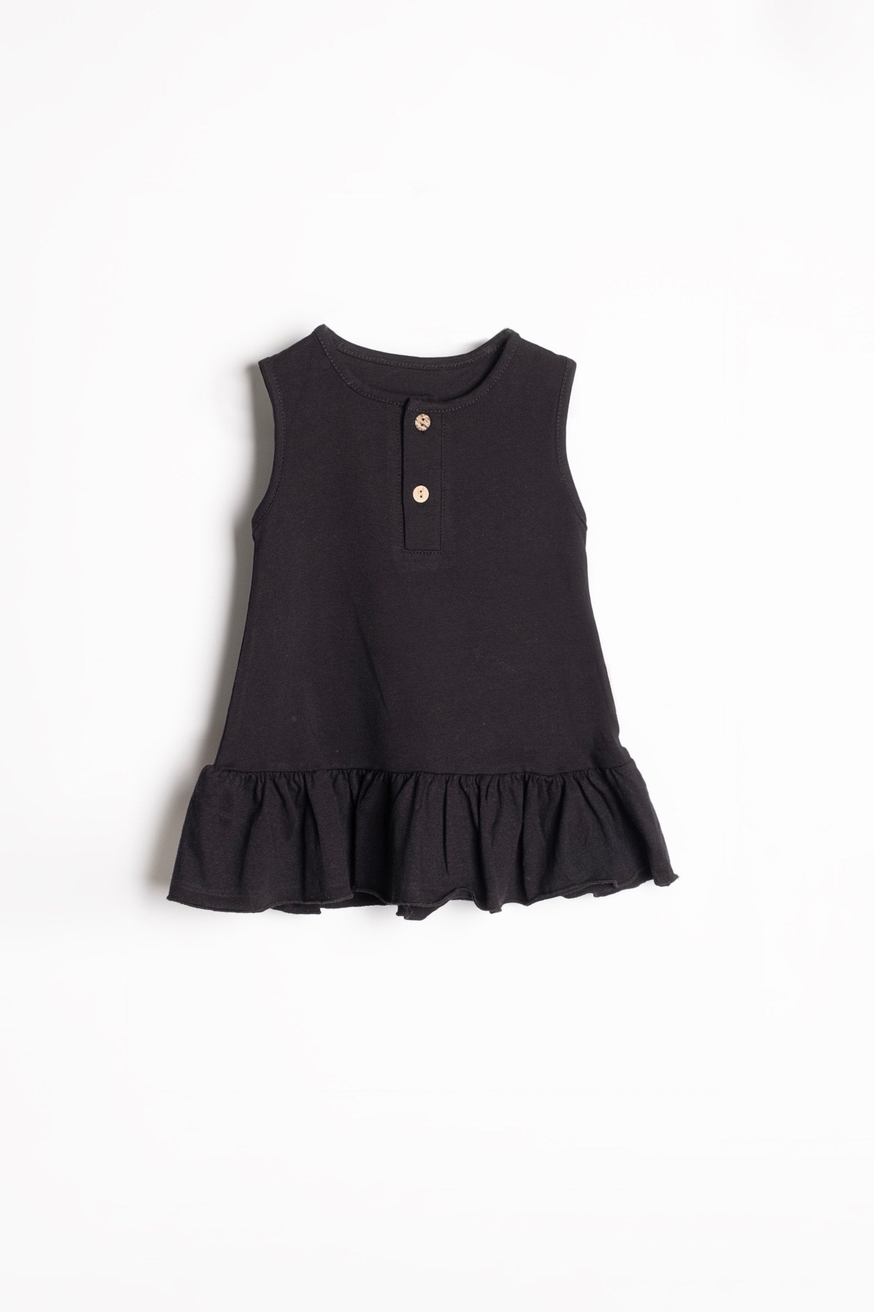 Ruffle Hem Henley Dress - Mini Me