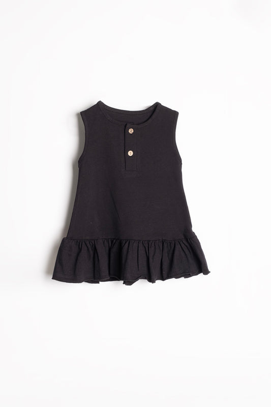 Ruffle Hem Henley Dress