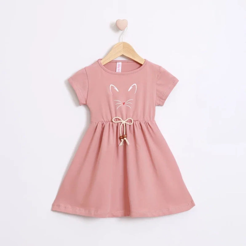 Tiny Whiskers Girl Cotton Dress - Mini Me