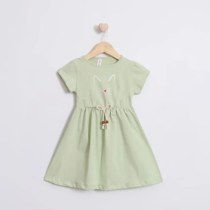 Tiny Whiskers Girl Cotton Dress - Mini Me
