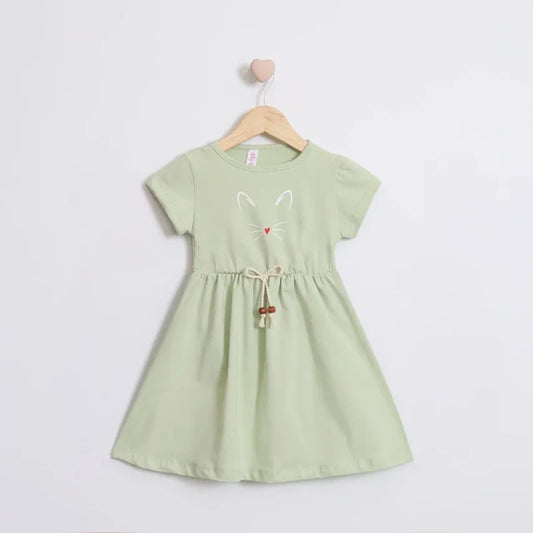Tiny Whiskers Girl Cotton Dress - Mini Me