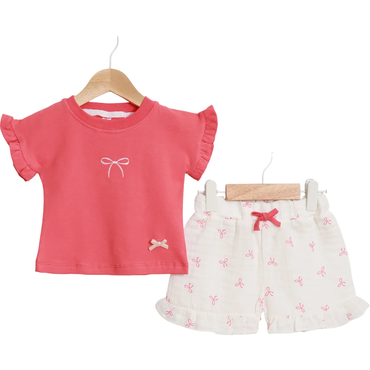 Cherub Chic Bows and Ruffle Tee & Short Set - Mini Me