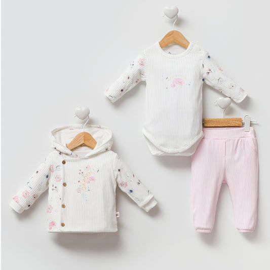 Blossom Hooded 3pcs Set - Mini Me