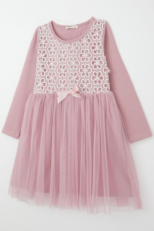 Lace Dusky Pink Tulle Dress