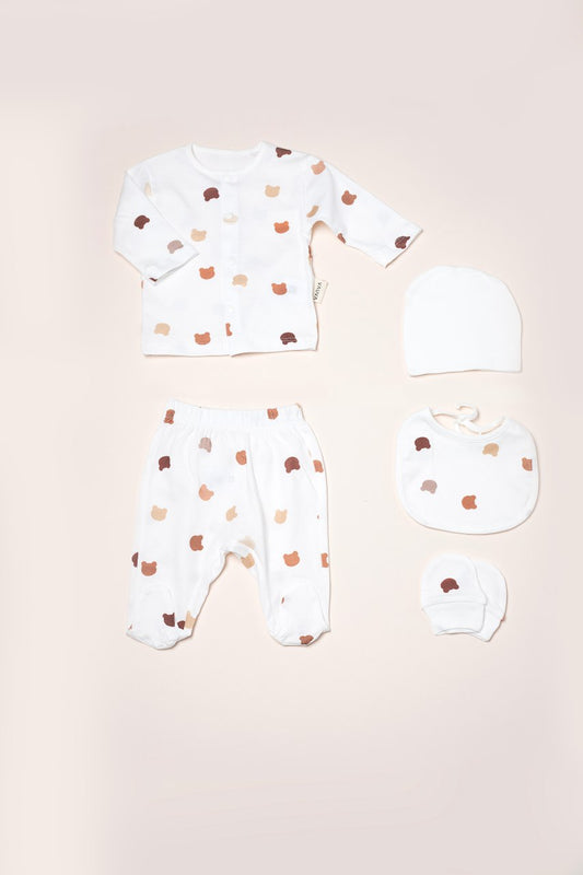 Bear Print 5pcs Newborn Set