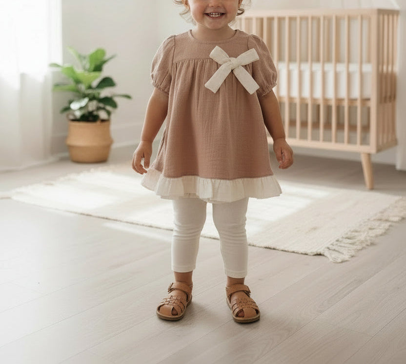 Soft Whisper Bow Dress - Mini Me